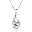 Hot sale of new geometric zircon pendant necklace with copper plating and platinum sweater chain for ladies in autumn