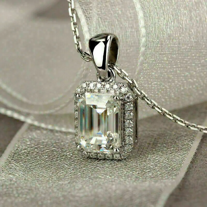 European and American new style rectangular Radiant fashion OL cut crystal necklace engagement jewelry