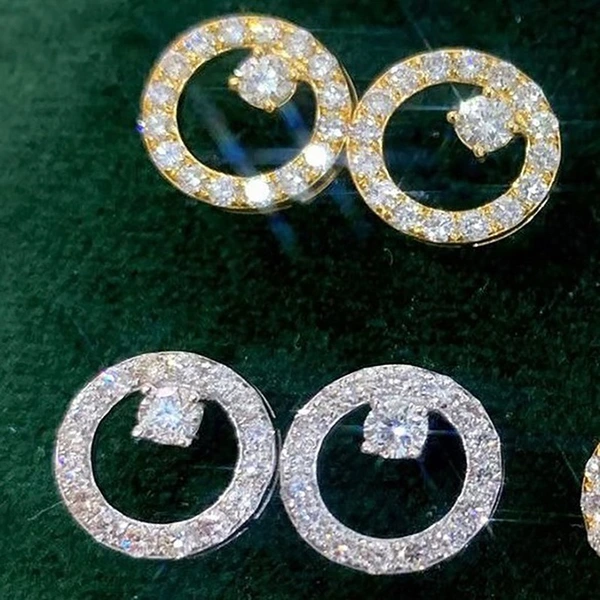 Korean star same style earrings geometric circle small simple temperament earrings network celebrity all-match style