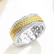  Factory direct sales of two-tone rings for women, simple and fashionable popular rings, popular online celebrity style niche jewelry