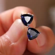 Fashionable colored gemstone earrings simple geometric triangle zircon earrings for women 2021 trendy mini earrings