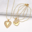 Jewelry love pendant necklace female copper plated real gold inlaid zircon peach heart clavicle chain nks27