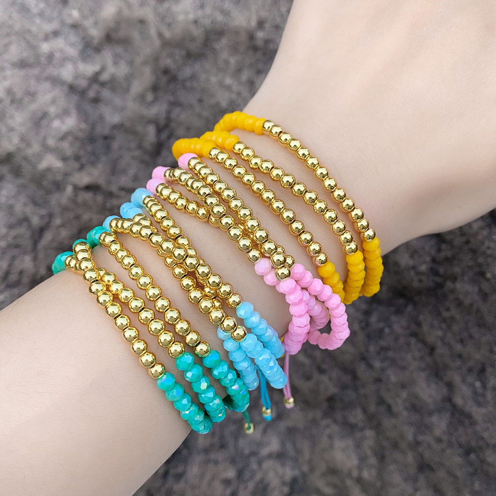 Hot selling bohemian style three-layer stacking bracelet niche design handmade beaded bracelet female bra82