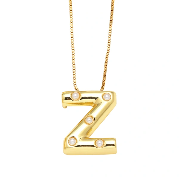 AS jewelry European and American 26 English letters pendant necklace female pearl gold-plated clavicle chain nka058