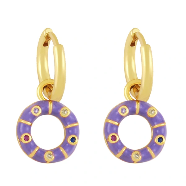 Clearance European and American earrings cute fun colorful geometric circle earrings women's trendy ethnic style earrings ery04