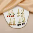 AS jewelry European and American hot selling simple and fashionable fruit cherry earrings women's gold-plated earrings earrings era237