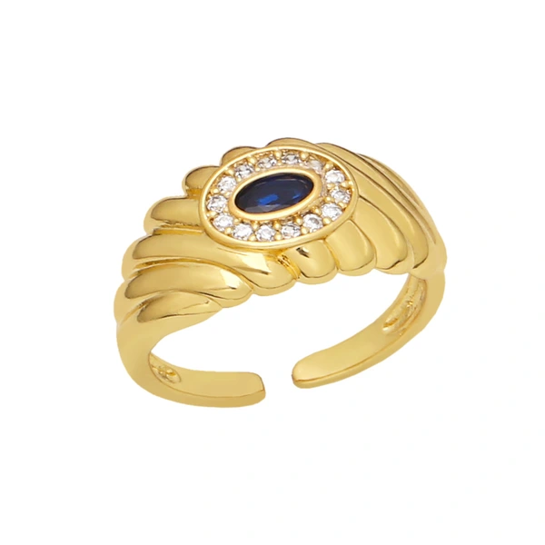 Clearance European and American new thread devil eye ring female creative ring twist diamond eye ring riq24