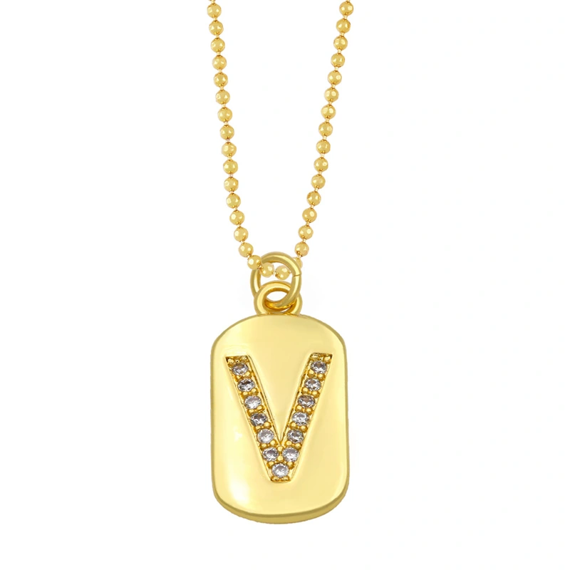 Cross-mirror 26 English letters necklace female European and American simple niche light luxury couple clavicle chain nkb123