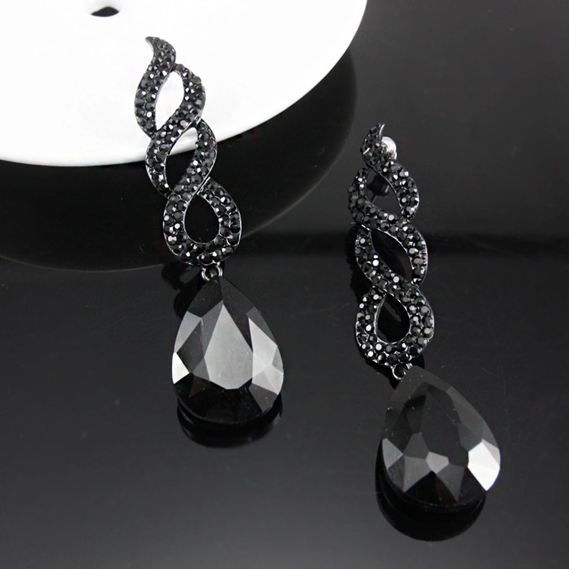 AS jewelry European and American wedding earrings women's inlaid crystal color water drop earrings wholesale erg84