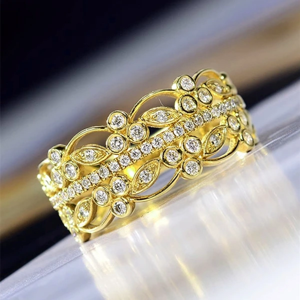  Palace style lace ring female romantic retro art pattern ring geometric hollow ancient style