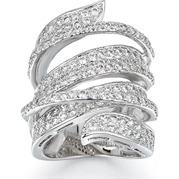  Magazine-style exaggerated multi-layered line design ring personality high-end luxury ring high-end style hot style