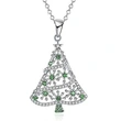   Christmas pendant necklace exquisite temperament holiday jewelry inlaid with zircon Christmas tree style