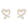 Fashionable autumn and winter new style heart earrings new trend Korean style peach heart earrings for women Western style hot imitation pearl earrings