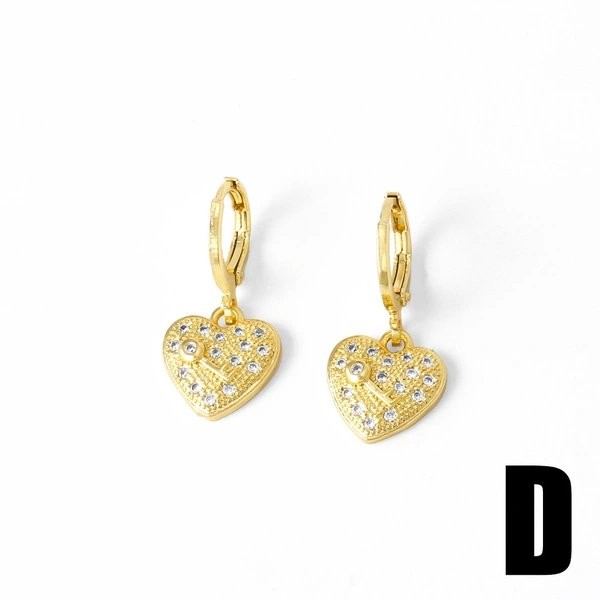 AS jewelry European and American love heart pendant earrings gold-plated sunflower smiley face inlaid zircon earrings era382
