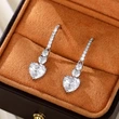 Hot selling heart-shaped jewelry set copper plated white gold zircon heart earrings exquisite love pendant for women