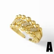 AS jewelry hot selling full zircon U-shaped love ring female gold-plated open ring rim98