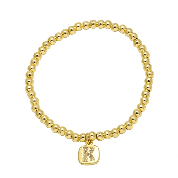 AS jewelry hot selling square 26 English letters pendant bracelet female beaded bracelet brf55