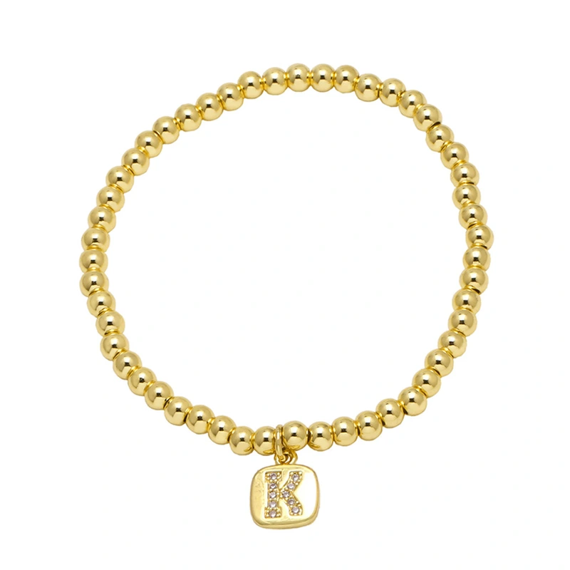 AS jewelry hot selling square 26 English letters pendant bracelet female beaded bracelet brf55
