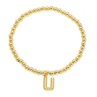 AS jewelry hot selling gold three-dimensional 26 English letters beaded bracelet bracelet brb34