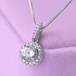 European and American copper-plated white gold pendant exquisite disc zircon style necklace classic clavicle chain for women