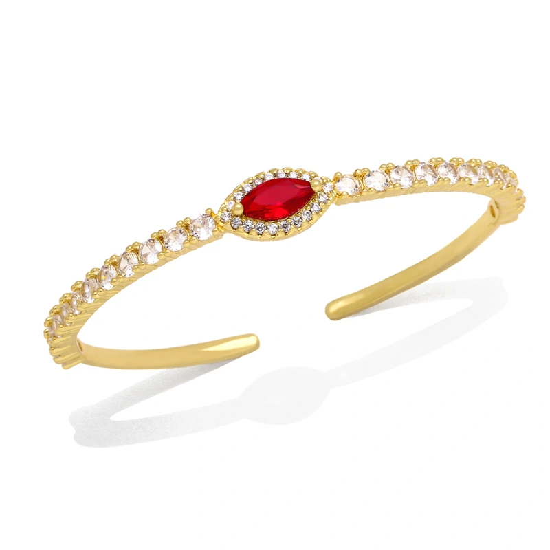 European and American fashion simple temperament personality design hand jewelry niche light luxury zircon open bracelet female brj72