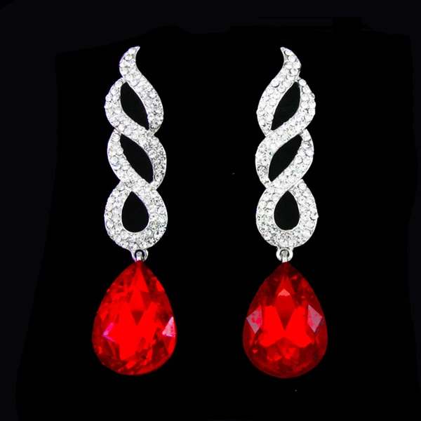 AS jewelry European and American wedding earrings women's inlaid crystal color water drop earrings wholesale erg84