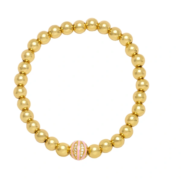 Clearance sale hot sale jewelry European and American fashion beaded bracelet women's gold elastic round bead bracelet wholesale brh87