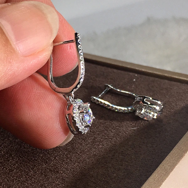 Fashion two-piece earrings exquisite round earrings shiny earrings earrings support