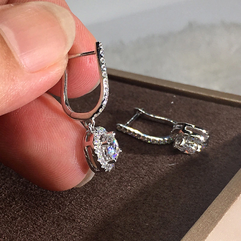 Fashion two-piece earrings exquisite round earrings shiny earrings earrings support