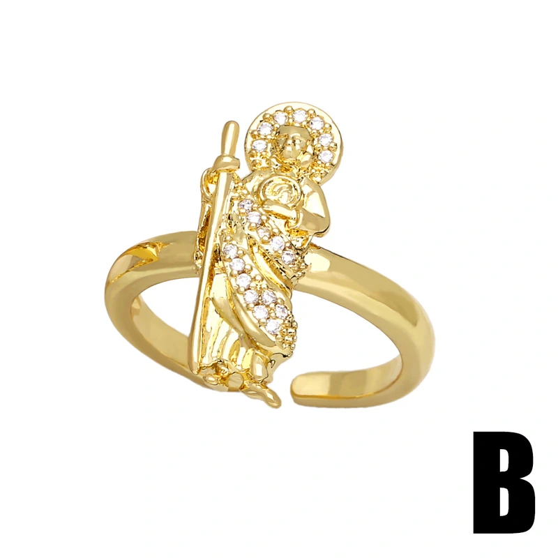 Hot selling European and American style personality niche design high-end crown Virgin Mary ring female rij01