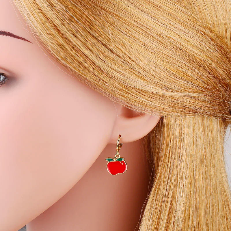 Clearance new fruit earrings apple earrings cute earrings net celebrity girl accessories erx23