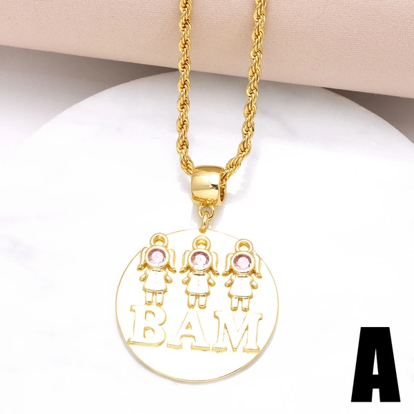 AS jewelry European and American fashion boy and girl love pendant necklace gold-plated zircon sweater chain nkb158