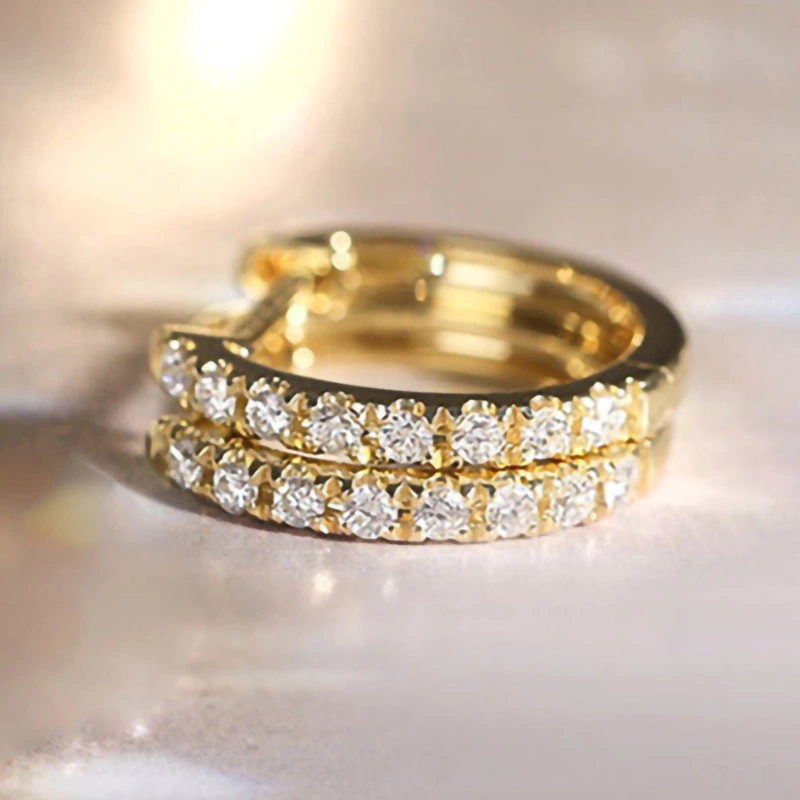 Source manufacturer light luxury style earrings for women, exquisite micro-inlaid zircon jewelry, elegant earrings for daily wear