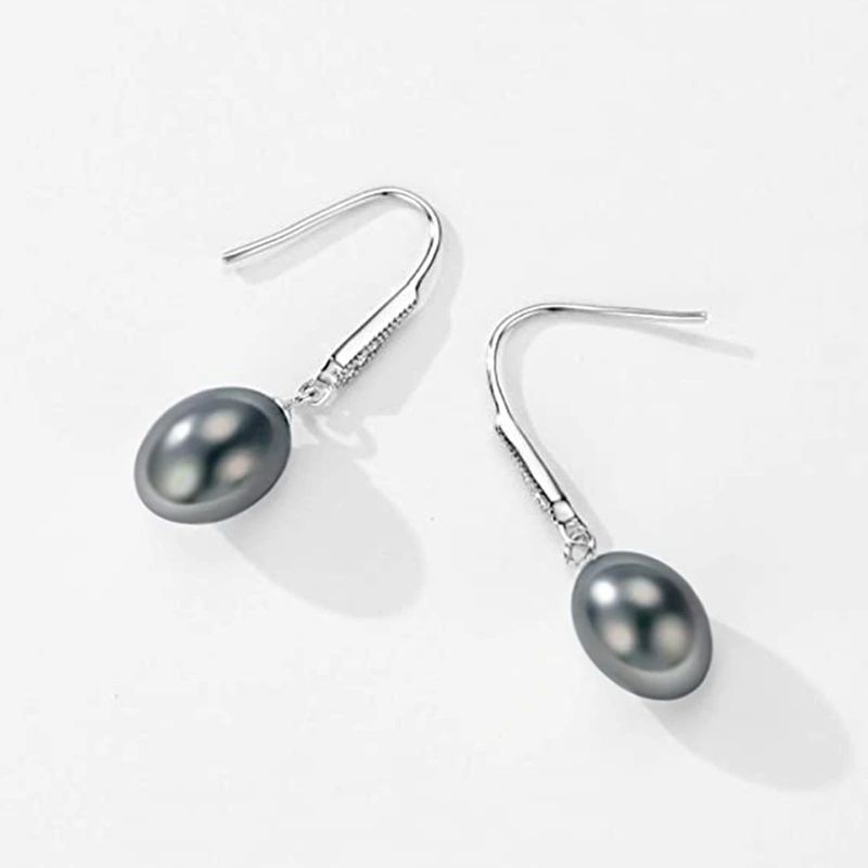 Source factory elegant temperament imitation pearl earrings Baroque light luxury black pearl ear hooks new