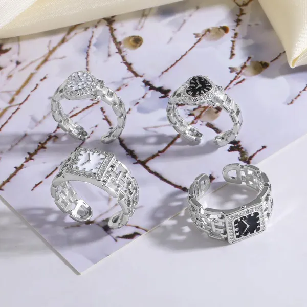 AS jewelry new hot selling love watch ring female copper plated 18k gold open ring rij20