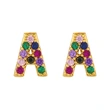 New European and American fashion 26 letters earrings original personality inlaid with colored zircon letter earrings erw62