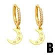 New star moon zircon earrings European and American simple planet earrings high-end Internet celebrity earrings era307