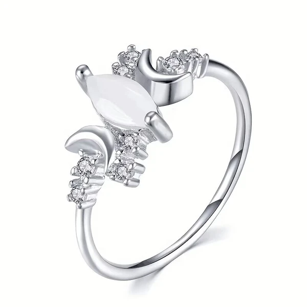  European and American ring women's moon horse eye exquisite ring sweet lady niche style jewelry