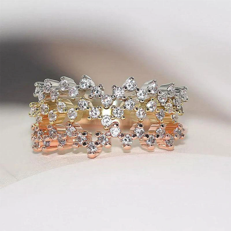 Gypsophila small diamond ring, the galaxy is hot, you are my ideal on earth, stackable small tail ring