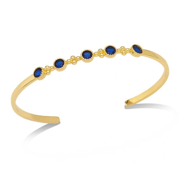 European and American INS niche personality simple colored zircon open bracelet female copper plated 18K gold bracelet bracelet brh58