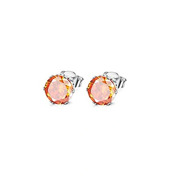 Hot selling classic six-claw colorful zircon earrings for men and women, mini colored gemstone earrings