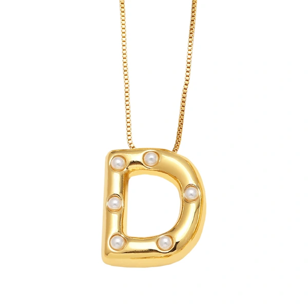 AS jewelry European and American 26 English letters pendant necklace female pearl gold-plated clavicle chain nka058