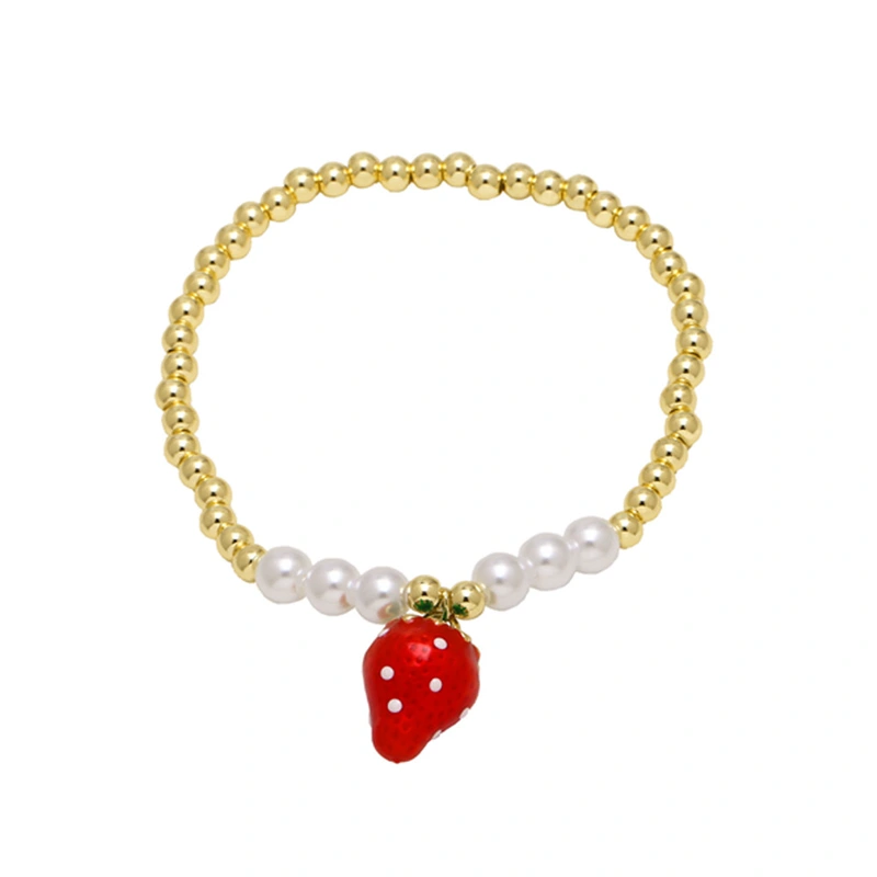 AS jewelry popular strawberry watermelon fruit pendant bracelet female gold-plated oil drop bracelet brj35