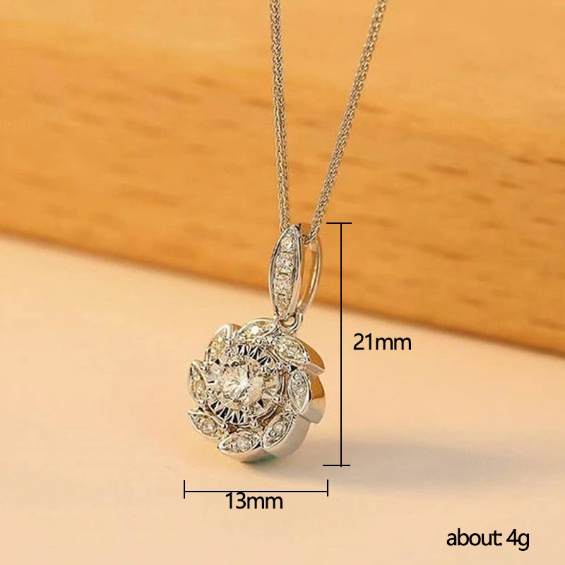2022 new jewelry French trend flower zircon necklace sweater chain autumn and winter necklace clavicle accessories