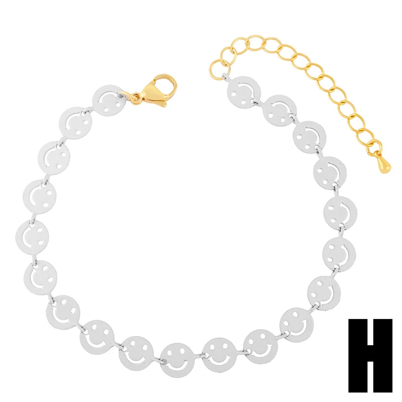 Clearance 2024 multi-color smiley face bracelet niche design simple bohemian style couple bracelet female brd86