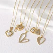 AS jewelry new hot selling pearl heart necklace copper plated real gold full zircon necklace clavicle chain nkb334