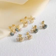 AS jewelry pearl oil drop shell earrings female copper plated real gold starfish earrings erz67