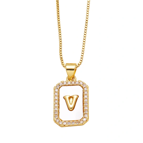 AS jewelry European and American new shell cube 26 English letters necklace clavicle chain female nkb581