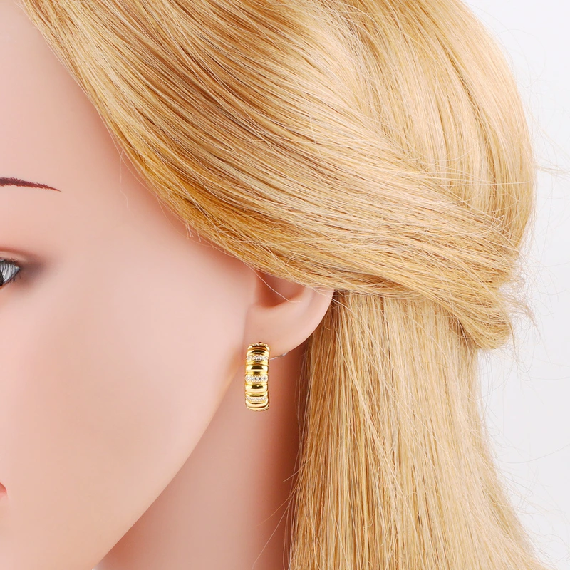 AS jewelry hot selling water drop polished earrings niche high-end copper plated real gold earrings earrings era043