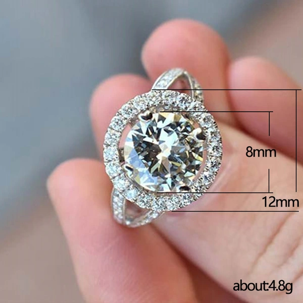 Xiaohongshu celebrity recommended wedding ring light luxury style eight hearts and eight arrows zircon engagement ring bridal jewelry